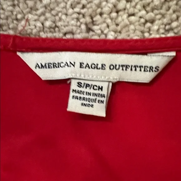 American Eagle Outfitters Red Tie-Front Romper - Picture 2 of 3